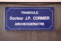 Traboule Comier, plaque.