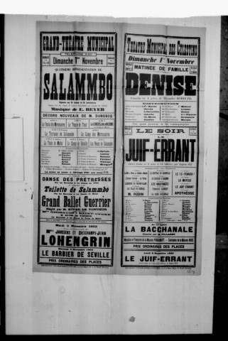 Salammbô : opéra en cinq actes et huit tableaux. Compositeur : E. Reyer. Auteurs du livret : Gustave Flaubert et Camille du Locle.