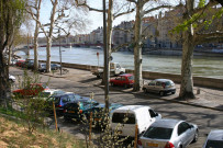 Vue du quai Fulchiron et de la Saône vers la rue Saint-Georges.