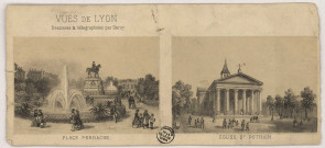 Vues de Lyon dessinées et lithographiées par Deroy. Place Perrache, église St Pothain.