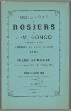 Culture spéciale de Rosiers : page de garde (1877, cote 1C/305718)