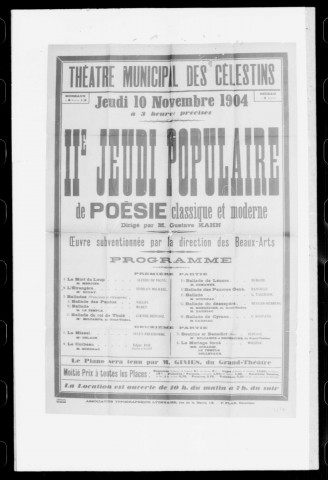 Missel (Le). Deuxième jeudi populaire de poésie classique et moderne dirigé par Gustave Kahn. Auteur : Sully Prudhomme.