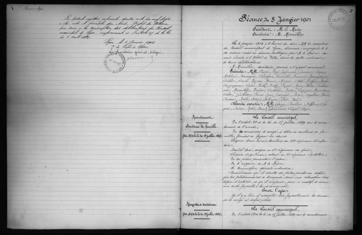 Séances du 8 janvier au 25 juin 1901.