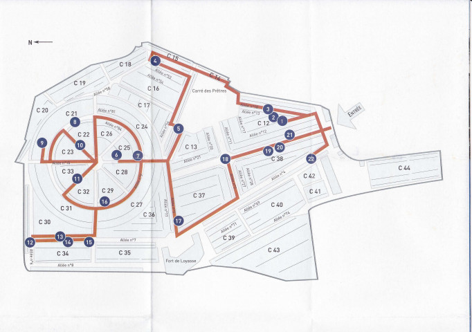 Cheminement Ville de Lyon, circuit rouge.
