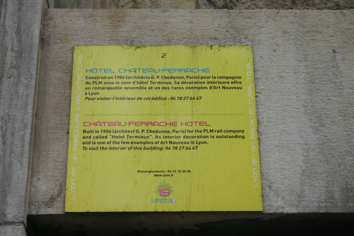 Château-Perrache, plaque.