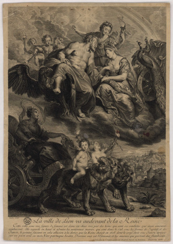 Pierre Paul Rubens, Gaspard Duchange, Jean-Baptiste Nattier. La ville de Lion va audevant de la Reine.