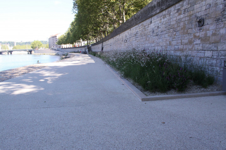 Vers le Pont Koenig, les berges de la Saône.