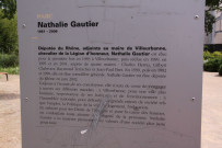 Parc Nathalie-Gautier, plaque.