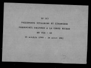 Passeports délivrés à la Croix-Rousse An VIII-IX (15 octobre 1799-14 avril 1801).
