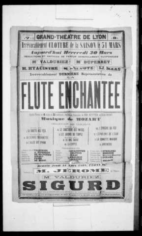 Flûte enchantée (La) : opéra-féerie en quatre actes et onze tableaux. Compositeur : Wolfgang Amadeus Mozart. Traducteurs : Charles Nuitter et Beaumont.