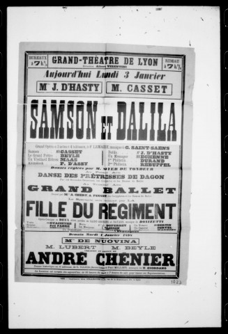 Fille du régiment (La) : opéra-comique en deux actes. Compositeur : Gaetano Donizetti. Auteurs du livret : Saint-Georges et Bayard.