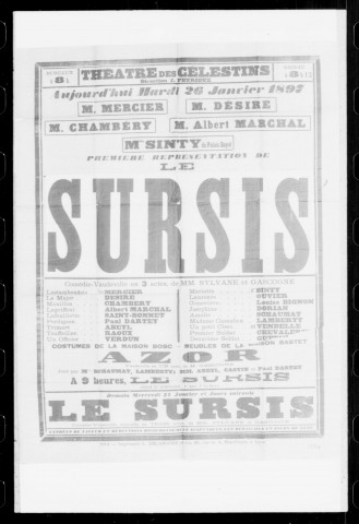 Sursis (Le) : comédie-vaudeville en trois actes. Auteurs : Sylvane et Gascogne.