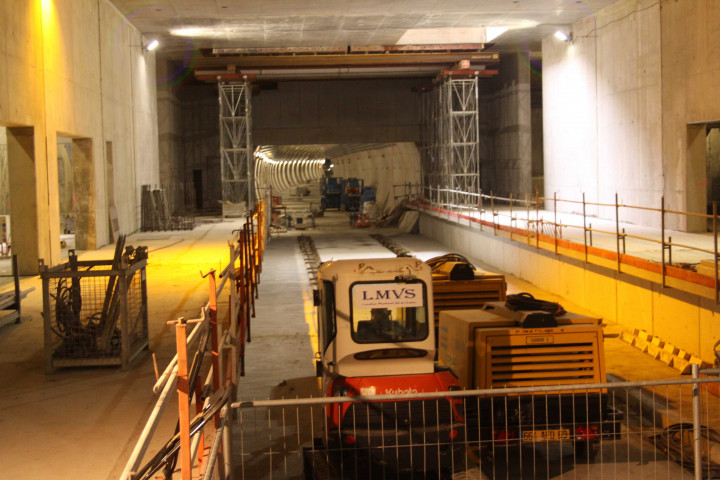 Chantier du tunnel du métro Lyon-Oullins, prolongement de la ligne B, visite du 8 octobre 2011.
