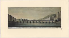 Louis Querville. Vue perspective du nouveau pont des Célestins à Lyon.