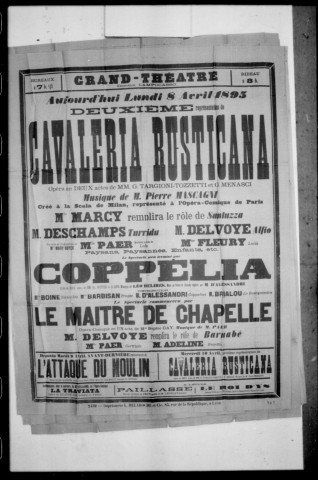 Coppélia : ballet en deux actes. Compositeur : Léo Delibes. Auteurs du livret : Charles Nuitter et Saint-Léon.
