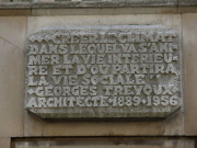 10 rue Sainte-Hélène, plaque en mémoire de Georges Trévoux (architecte).