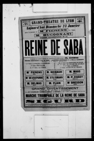 Reine de Saba (La) : grand opéra en cinq actes et sept tableaux. Compositeur : Charles Gounod. Auteurs du livret : Michel Carré et Jules Barbier.