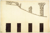 Plan et élévation des ruines du pont à siphons du Mont-Pilat.