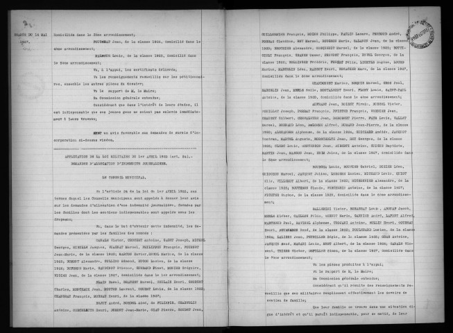 Séances du 16 mai 1927 au 26 mars 1928.