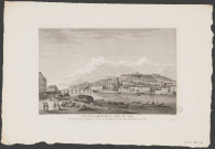 Vue d'une partie de la ville de Lyon, du côté de la Saone ; de l'église de St Jean, de l'archevêché, et de Notre Dame des Fourvières, sur la côte.