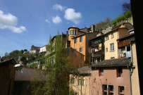 Vue du 10 rue Saint-Georges, galeries à pans de bois.