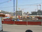 Quartier Confluence, chantier du bassin nautique et des immeubles vu depuis le bâtiment du Progrès.
