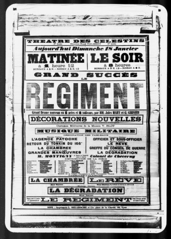 Régiment (Le) : grand drame nouveau en cinq actes et huit tableaux. Auteurs : Jules Mary et G. Grisier.