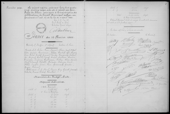 Séances du 19 février 1885 au 12 novembre 1885.