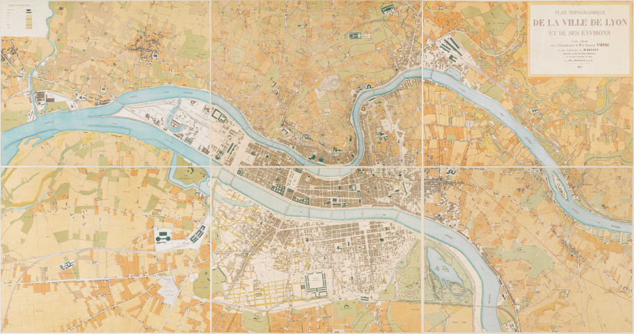 Plan topographique de la Ville de Lyon et de ses environs.