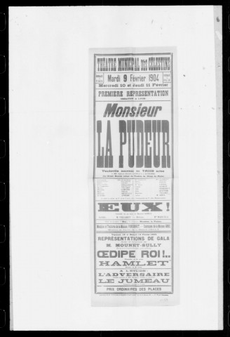 Monsieur la pudeur : vaudeville nouveau en trois actes. Auteurs : Alphonse Allais, Galipeaux et Bonhomme.