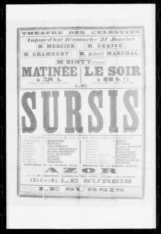 Sursis (Le) : comédie-vaudeville en trois actes. Auteurs : Sylvane et Gascogne.