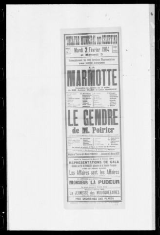 Marmotte (La) : comédie-vaudeville en trois actes. Auteurs : Antony Mars et Léon Xanrof.
