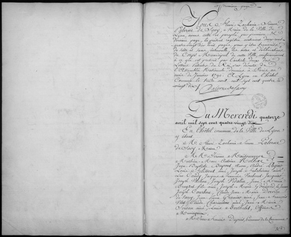 Séances du 14 avril au 4 octobre 1790.