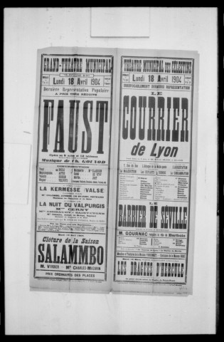 Courrier de lyon (Le) : grand drame en six actes. Auteurs : Moreau, Siraudin et Delacour. (Théâtre des Célestins).