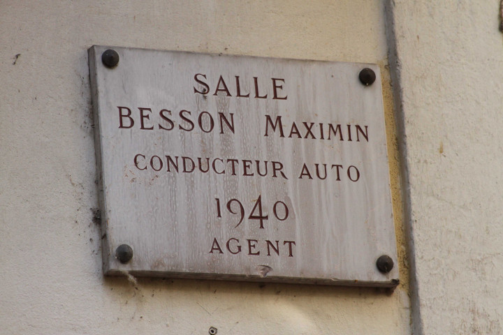 Lycée-Ampère, plaque des noms de salles, guerre 1939-1945.