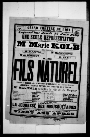 Fils naturel (Le) : comédie en cinq actes. Auteur : Alexandre Dumas fils.