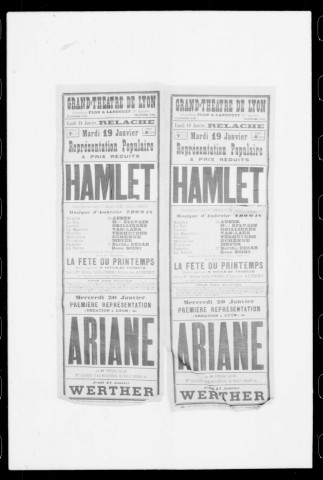 Hamlet : grand opéra en cinq actes et sept tableaux. Compositeur : Ambroise Thomas. Auteurs du livret : Jules Barbier et Michel Carré.