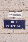 Rue Pouteau rebaptisée rue sans équivoque, collage.