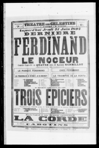 Ferdinand le noceur : comédie-vaudeville en quatre actes. Auteur : Léon Gandillot.