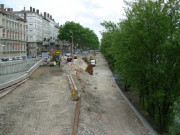 Chantier des berges du Rhône.