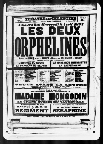 Deux orphelines (Les) : drame en cinq actes et huit tableaux. Auteurs : Dennery et Cormon.