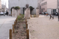 Rue de Créqui vers rue Edison, jardin de proximité d'Agnès Pétri.
