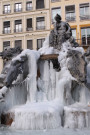 Fontaine Bartholdi sous la glace.