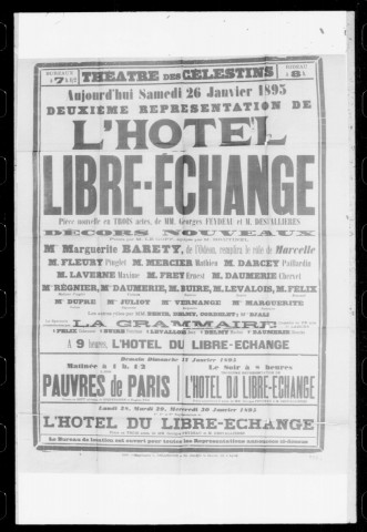 Hôtel du libre-échange (L') : pièce nouvelle en trois actes. Auteurs : Georges Feydeau et Desvallières.