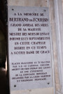 Plaque en mémoire de l'amiral Bertrand de Fourbin.