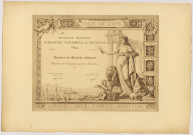 Diplôme de médaille d'argent décerné à l'association des compagnons passants charpentiers de Lyon.