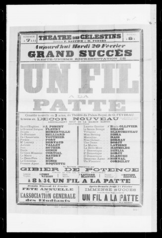 Fil à la patte (Un) : comédie nouvelle en trois actes. Auteur : Georges Feydeau.