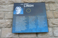 Plaque en mémoire d'Anna Lindh (femme politique).