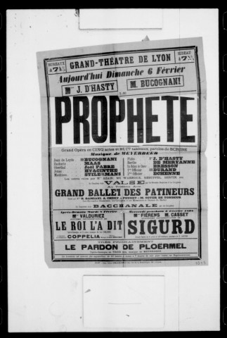 Prophète (Le) : grand opéra en cinq actes et huit tableaux. Compositeur : Giacomo Meyerbeer. Auteur du livret : Eugène Scribe.