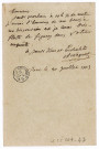 Billet d'Alfred Naquet adressé au journaliste et écrivain Paul Gsell, le 20 juillet 1903.